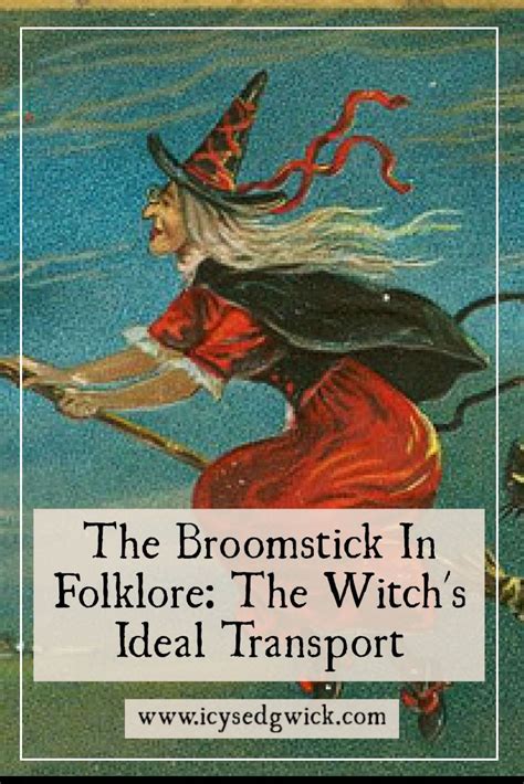 Witch on a mystical broom